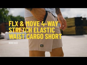 Bisley Shorts Flex & Move™ 4 - Way Stretch Elastic Waist Cargo - BSHC1333_BBLKR77 - Bisley Workwear UK - Trade Counter Direct