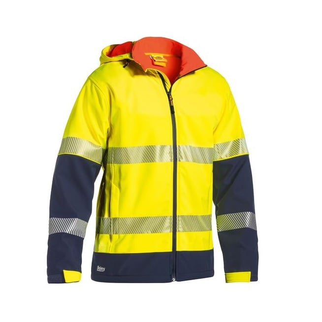 Bisley Taped HI - VIS Ripstop Bonded Fleece Jacket - Yellow Or Orange - UKJ6934T_TT04XS - Bisley Workwear UK - Trade Counter Direct