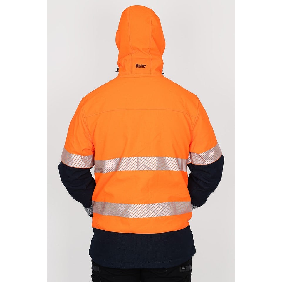 Bisley Taped HI - VIS Ripstop Bonded Fleece Jacket - Yellow Or Orange - UKJ6934T_TT04XS - Bisley Workwear UK - Trade Counter Direct