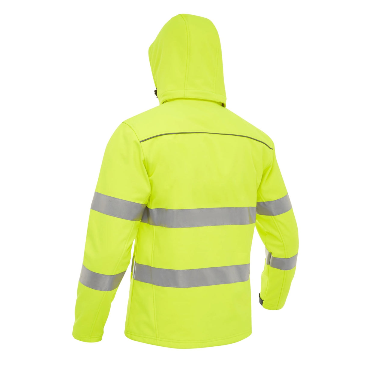 Bisley Taped Hi - Vis softshell Jacket With Hood - UKJ6069T_BBLYS - Bisley Workwear UK - Trade Counter Direct