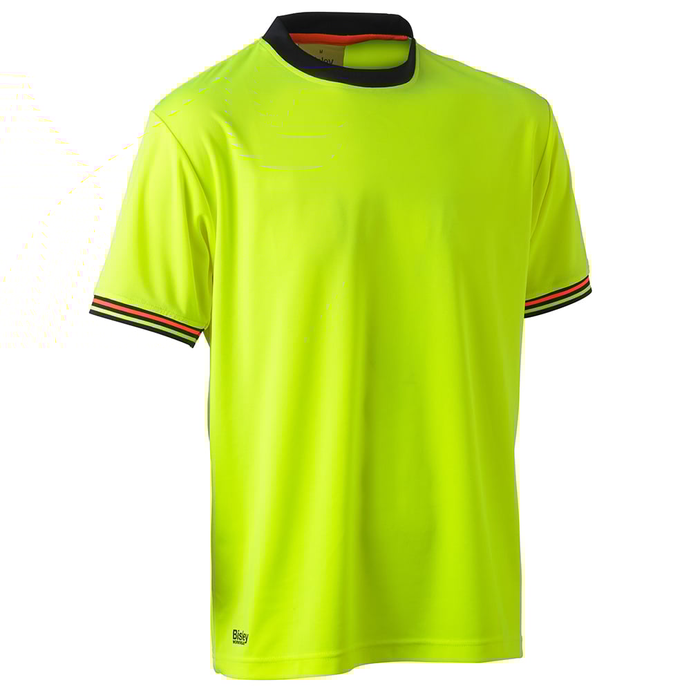 Bisley Workwear Hi-Vis Polyester Mesh Short Sleeve Tee - Yellow