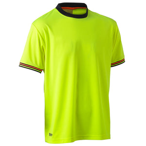 Bisley Workwear Hi-Vis Polyester Mesh Short Sleeve Tee - Yellow