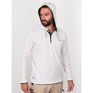 Bisley Workwear Flex & Move Cotton Rich Hooded Tee Long Sleeve - Grey Marle - UKK6220_BGGYS - Bisley Workwear UK - Trade Counter Direct