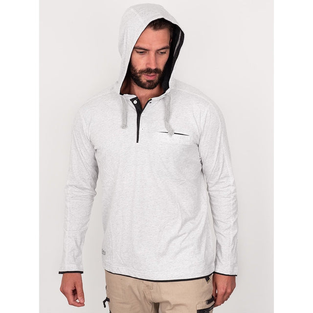 Bisley Workwear Flex & Move Cotton Rich Hooded Tee Long Sleeve - Grey Marle - UKK6220_BGGYS - Bisley Workwear UK - Trade Counter Direct
