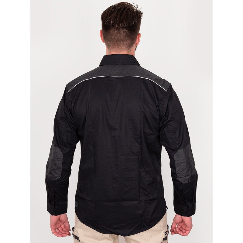 Bisley Workwear Flex & Move Long Sleeve Mechanical Stretch Shirt - Black - UKS6133_BBLKS - Bisley Workwear UK - Trade Counter Direct