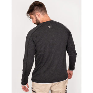 Bisley Workwear Flex & Move Shirt Cotton Henley Tee Long Sleeve - Charcoal Marle - UKK6932_BCCGS - Bisley Workwear UK - Trade Counter Direct