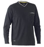 Bisley Workwear Flex & Move Shirt Cotton V - Neck Tee Long Sleeve - Charcoal Marle - UKK6933_BCCGS - Bisley Workwear UK - Trade Counter Direct