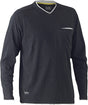 Bisley Workwear Flex & Move Shirt Cotton V - Neck Tee Long Sleeve - Grey Marle - UKK6933_BGGYS - Bisley Workwear UK - Trade Counter Direct