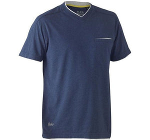 Bisley Workwear Flex & Move Shirt Cotton V - Neck Tee Short Sleeve - Blue Marle - UKK1933_BPCTS - Bisley Workwear UK - Trade Counter Direct
