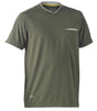 Bisley Workwear Flex & Move Shirt Cotton V - Neck Tee Short Sleeve - Green Marle - UKK1933_BTHYS - Bisley Workwear UK - Trade Counter Direct