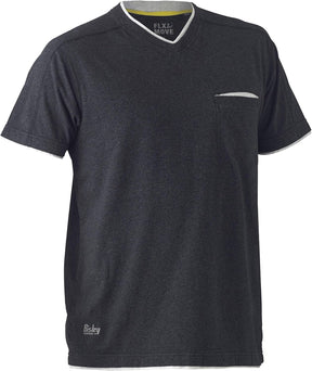 Bisley Workwear Flex & Move Shirt Cotton V - Neck Tee Short Sleeve - Grey Marle - UKK1933_BGGYS - Bisley Workwear UK - Trade Counter Direct