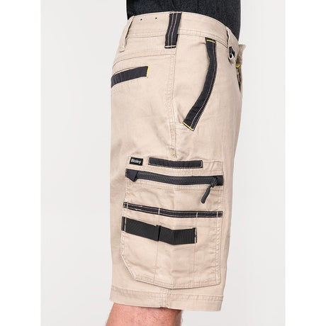 Bisley Workwear Flex & Move Stretch Cargo Shorts - Stone - UKSHC1330_BSTNR72 - Bisley Workwear UK - Trade Counter Direct