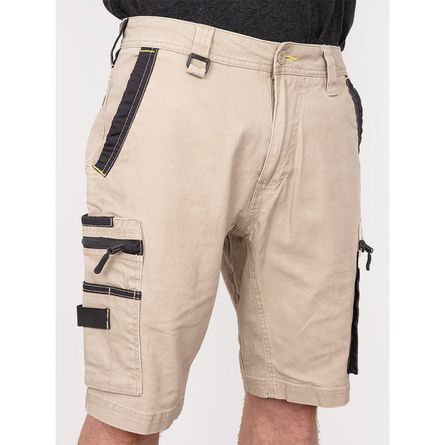Bisley Workwear Flex & Move Stretch Cargo Shorts - Stone - UKSHC1330_BSTNR72 - Bisley Workwear UK - Trade Counter Direct
