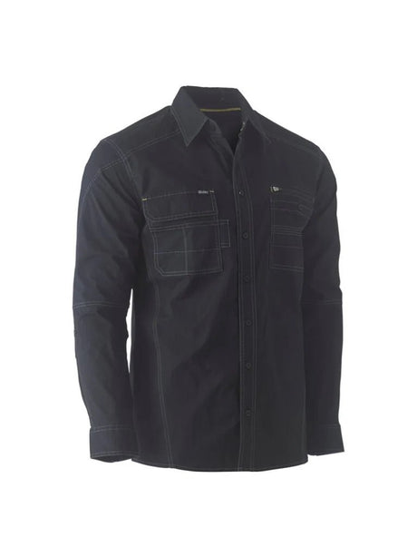 Bisley Workwear Flex & Move Stretch Shirt - Black - UKS6146_BBLKS - Bisley Workwear UK - Trade Counter Direct