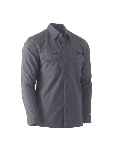 Bisley Workwear Flex & Move Stretch Shirt - Charcoal - UKS6146_BCCGS - Bisley Workwear UK - Trade Counter Direct