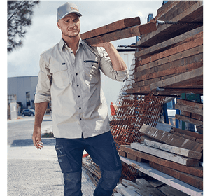 Bisley Workwear Flex & Move Stretch Shirt - Navy - UKS6146_BPCTS - Bisley Workwear UK - Trade Counter Direct