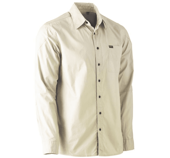 Bisley Workwear Flex & Move Stretch Shirt - Stone - UKS6146_BSTNS - Bisley Workwear UK - Trade Counter Direct
