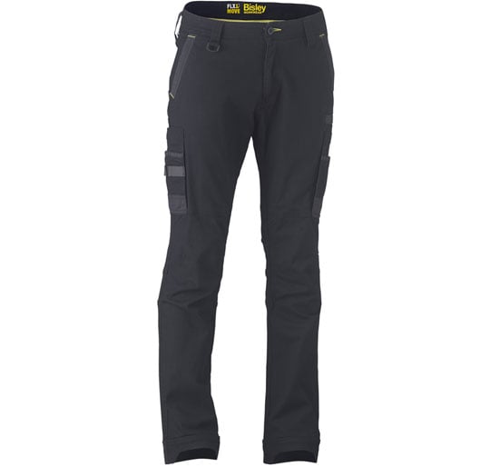 Bisley Workwear Flex & Move Stretch Utility Cargo Trousers - Black - UKPC6331_BBLKR32 - Bisley Workwear UK - Trade Counter Direct