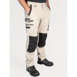 Bisley Workwear Flex & Move Stretch Utility Cargo Trousers With Kevlar Knee Pads - Stone - UKPC6333_BSTNR28 - Bisley Workwear UK - Trade Counter Direct
