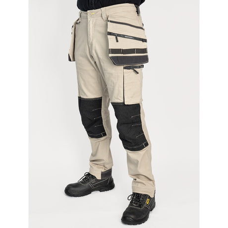 Bisley Workwear Flex & Move Stretch Utility Cargo Trousers with Tools Holster Pockets - Stone - UKPC6336_BSTNS34 - 5439 - Trade Counter Direct
