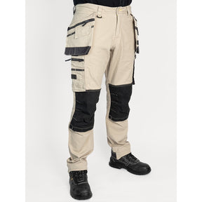 Bisley Workwear Flex & Move Stretch Utility Cargo Trousers with Tools Holster Pockets - Stone - UKPC6336_BSTNS34 - 5439 - Trade Counter Direct