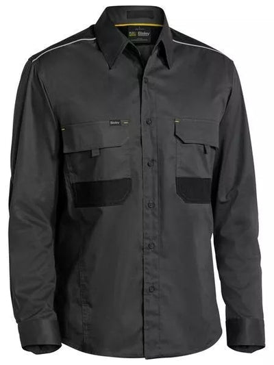 Bisley Workwear Flex & Move Utility Shirt Long Sleeve - Charcoal - UKS6144_BCCGL - Bisley Workwear UK - Trade Counter Direct