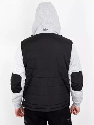Bisley Workwear F&M Long Sleeve Hooded Puffer Fleece Jacket - Black Contrast - UKJ6944_BBLKS - Bisley Workwear UK - Trade Counter Direct