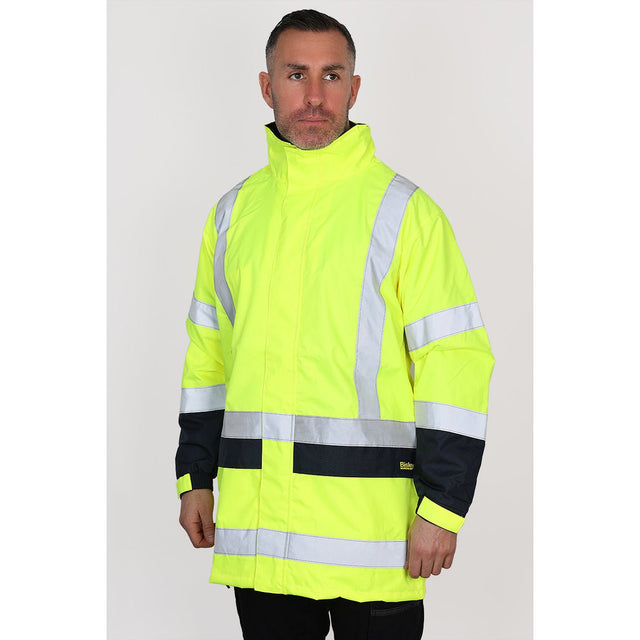 Bisley Workwear Taped Hi - Vis Rain Shell Jacket - Yellow - UKJ6966T_TT04XS - Bisley Workwear UK - Trade Counter Direct
