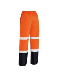 Bisley Workwear Taped Hi Vis Rain Shell Trousers - UKP6965T - UKP6965T_TT05XS - Bisley Workwear UK - Trade Counter Direct