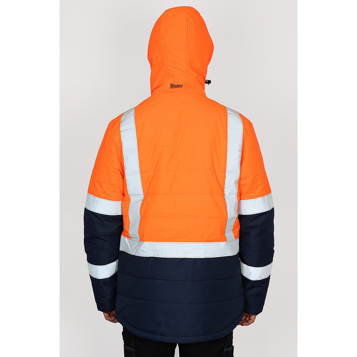 Bisley Workwear - Taped Two Tone Hi Vis Puffer Jacket - Orange / Yellow - UKJ6929HT_TT05XS - Bisley Workwear UK - Trade Counter Direct