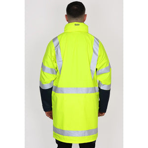 Bisley Workwear Taped Two Tone Hi Vis Waterproof Rain Coat Orange/Yellow - UKJ6935HT_TT05S - Bisley Workwear UK - Trade Counter Direct
