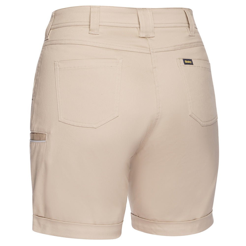 Bisley Workwear Women's Stretch Cotton Drill Short - Stone - BSHL1015_BSTN6 - Bisley Workwear UK - Trade Counter Direct