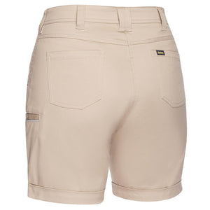 Bisley Workwear Women's Stretch Cotton Drill Short - Stone - BSHL1015_BSTN6 - Bisley Workwear UK - Trade Counter Direct