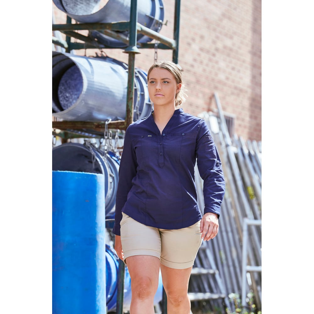 Bisley Workwear Women's Stretch Cotton Drill Short - Stone - BSHL1015_BSTN6 - Bisley Workwear UK - Trade Counter Direct