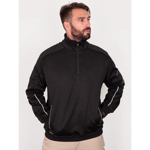 Bisley Workwear Work Fleece 1/4 Zip Front Pullover With Sherpa Lining - Black - UKK6924_BBLKS - Bisley Workwear UK - Trade Counter Direct