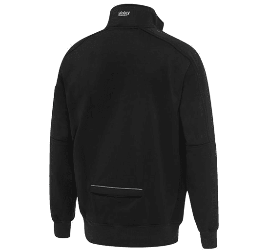 Bisley Workwear Work Fleece 1/4 Zip Front Pullover With Sherpa Lining - Black - UKK6924_BBLKS - Bisley Workwear UK - Trade Counter Direct
