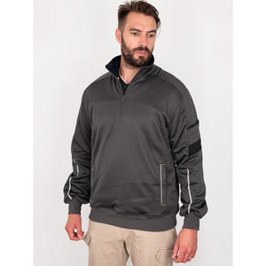 Bisley Workwear Work Fleece 1/4 Zip Front Pullover With Sherpa Lining - Charcoal - UKK6924_BCCGS - Bisley Workwear UK - Trade Counter Direct