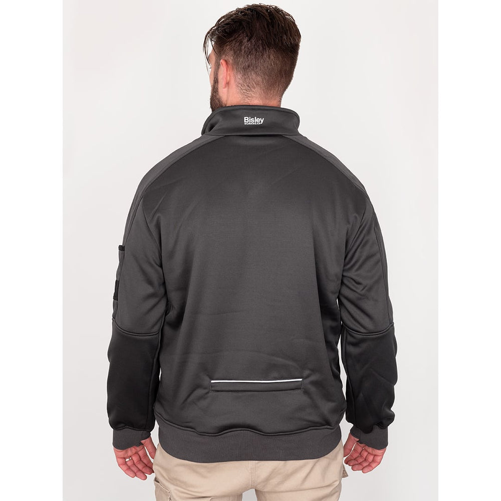 Bisley Workwear Work Fleece 1/4 Zip Front Pullover With Sherpa Lining - Charcoal - UKK6924_BCCGS - Bisley Workwear UK - Trade Counter Direct