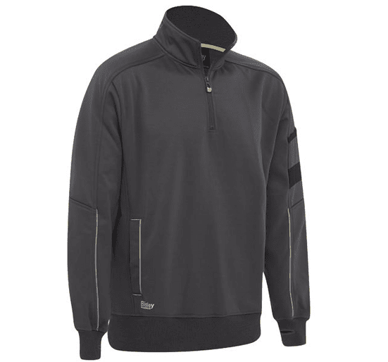 Bisley Workwear Work Fleece 1/4 Zip Front Pullover With Sherpa Lining - Charcoal - UKK6924_BCCGS - Bisley Workwear UK - Trade Counter Direct