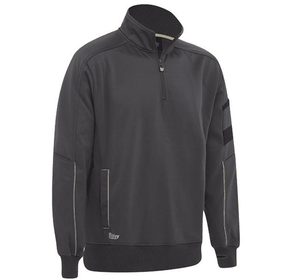 Bisley Workwear Work Fleece 1/4 Zip Front Pullover With Sherpa Lining - Charcoal - UKK6924_BCCGS - Bisley Workwear UK - Trade Counter Direct