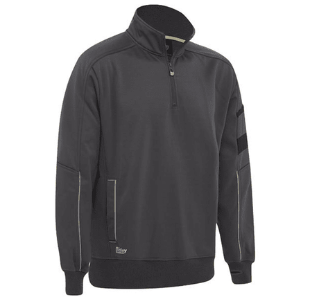 Bisley Workwear Work Fleece 1/4 Zip Front Pullover With Sherpa Lining - Charcoal - UKK6924_BCCGS - Bisley Workwear UK - Trade Counter Direct