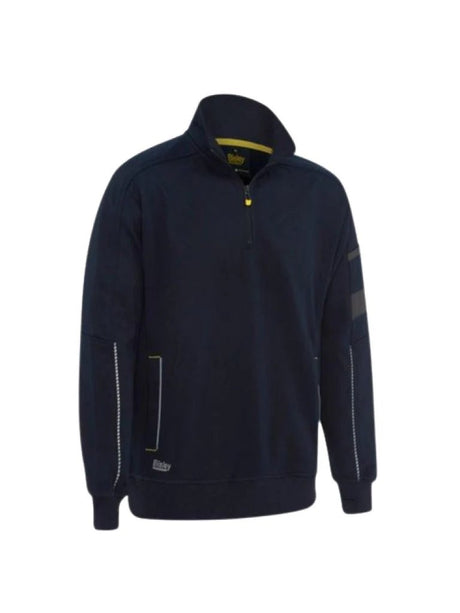 Bisley Workwear Work Fleece 1/4 Zip Front Pullover With Sherpa Lining - Navy - UKK6924_BPCTS - Bisley Workwear UK - Trade Counter Direct