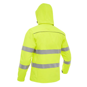 Bisley Taped Hi-Vis softshell Jacket With Hood