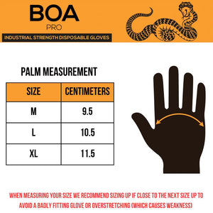 Tough Glove Boa Pro Black Nitrile Gloves - Box of 100