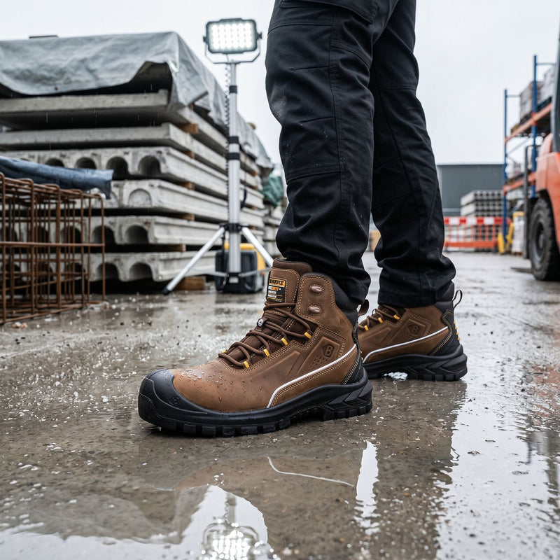 Buckbootz BSH016 Buckshot Waterproof Safety Lace Boots – Brown