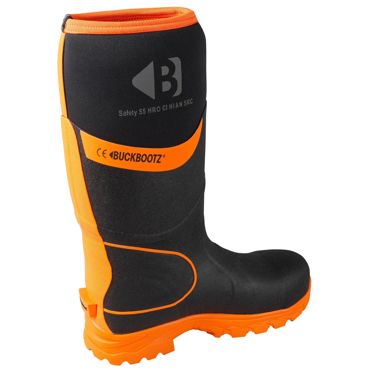 Buckbootz BBZ8000 360° High Visibility Neoprene/Rubber Safety Wellington Boot with Ankle Protection - BBZ8000GR-03 - Buckbootz - Trade Counter Direct