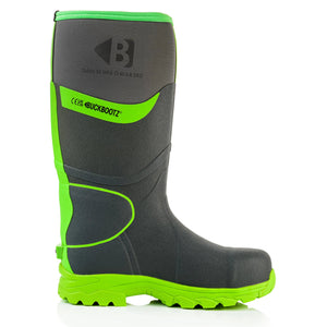 Buckbootz BBZ8000 360° High Visibility Neoprene/Rubber Safety Wellington Boot with Ankle Protection - BBZ8000GR-03 - Buckbootz - Trade Counter Direct