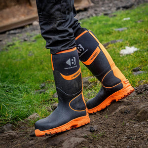 Buckbootz BBZ8000 360° High Visibility Neoprene/Rubber Safety Wellington Boot with Ankle Protection - BBZ8000GR-03 - Buckbootz - Trade Counter Direct