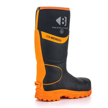 Buckbootz BBZ8000 360° High Visibility Neoprene/Rubber Safety Wellington Boot with Ankle Protection - BBZ8000GYGR-04 - Buckbootz - Trade Counter Direct