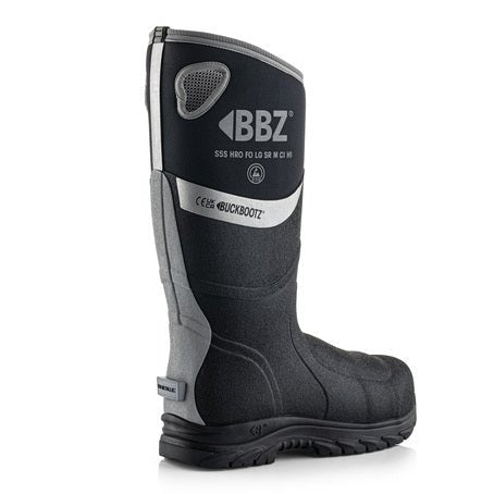 Buckbootz BBZ9000 Safety Wellington – Metatarsal Protection (Grey/Hi - Vis Orange & Black) - BBZ9000BK03 - Buckbootz - Trade Counter Direct